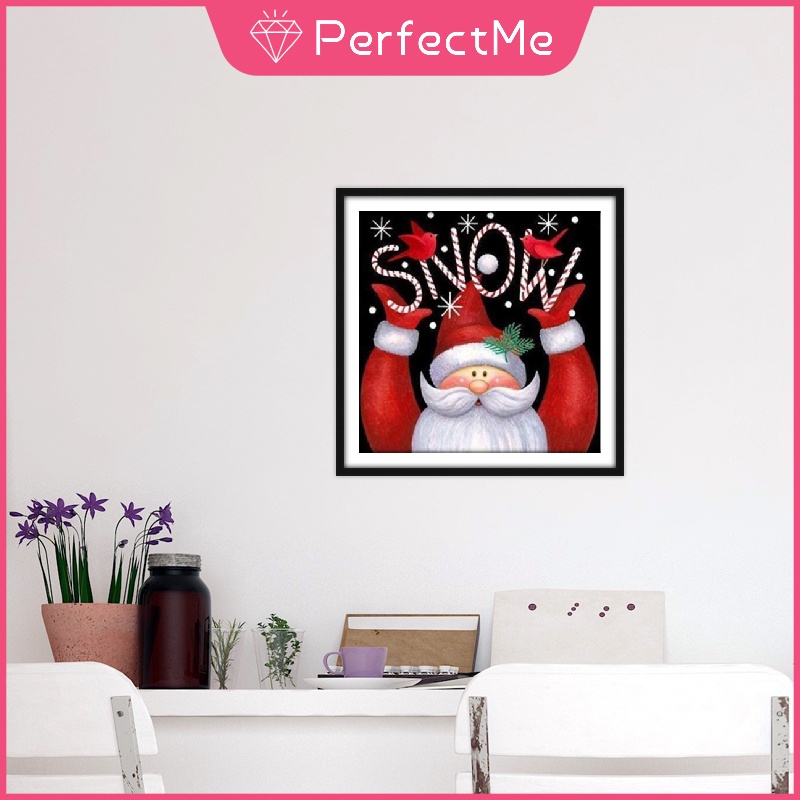 Bộ tranh đính đá 5d họa tiết người tuyết giáng sinh độc đáo DIY dùng trang trí nhà cửa