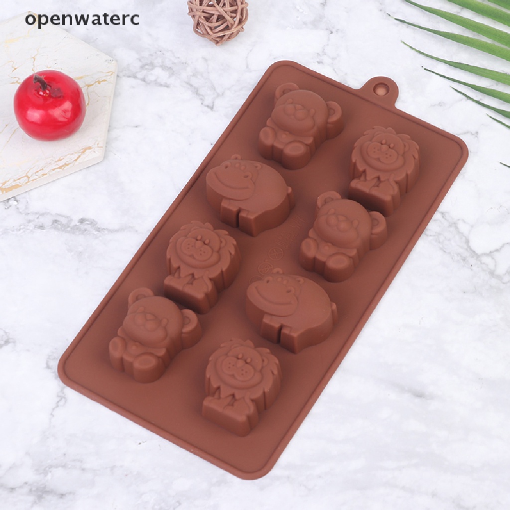 Khuôn Silicone Làm Bánh Hình Động Vật / Hà Mã / Gấu / Sư Tử Độc Đáo DIY