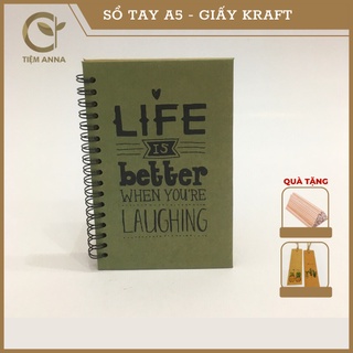 Sổ tay- Sổ tay ghi chép vintage - handmade giấy Kraft khổ A5 - LIFE