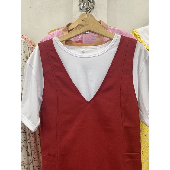 [HANNA] Đầm bầu yếm công sở yếm rời có size 40-80kg CHẤT VẢI CAO CẤP thấm mồ hôi thoáng mát không xù không nhăn