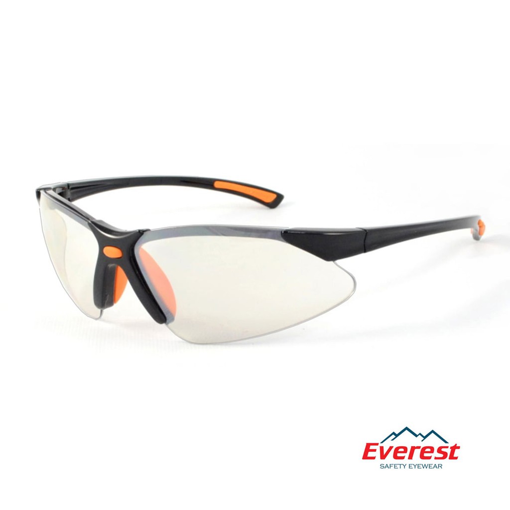 Kính bảo hộ Everest EV303 mắt kính trắng tráng bạc, đệm mũi Silicone, Kính chống tia UV, chống bụi, chống đọng sương