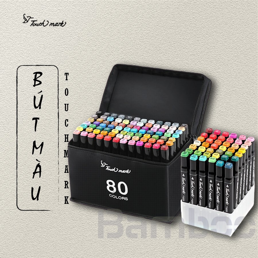 Bút marker touch mark 30/40/60/80 MÀU CÓ TÚI VẢI + KHAY NHỰA ĐỰNG BÚT