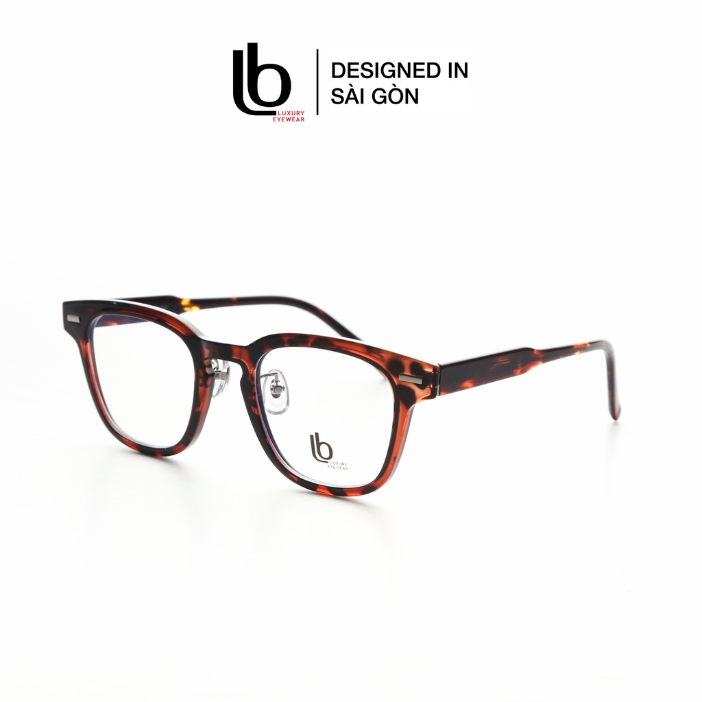 Gọng kính cận LB Luxury Eyewear  LBE KBT 98 310 Nhựa dáng Bầu Vuông nam nữ - đồi mồi, ghi, trong suốt, đen