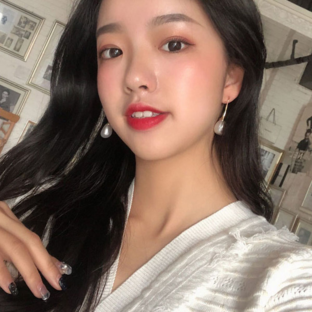 Cặp Bông Tai Giọt Nước Đính Ngọc Trai Giả Thời Trang Nữ