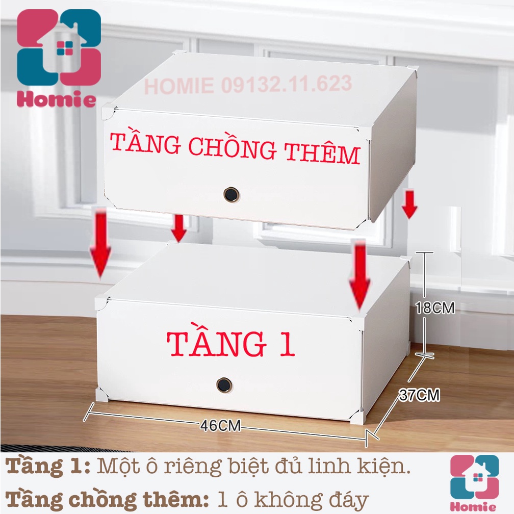 Tủ giày NHỰA ghép từng ô theo tầng - Tủ nhựa ghép đựng giày 1 hàng dọc - Kệ giày thông minh lắp ráp đa  năng