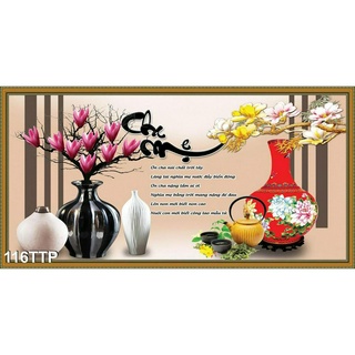 Tranh dán tường 3d thư pháp quê nhà tp116 - tranh thư pháp cha mẹ - yan shop