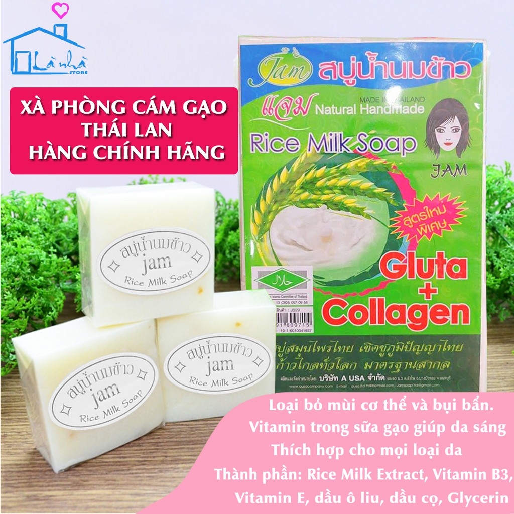 Xà Phòng Cám Gạo 65g ⚜️FREESHIP⚜️ Xà Phòng Trắng Da Thái Lan Jam Rice Milk Soap | BigBuy360 - bigbuy360.vn