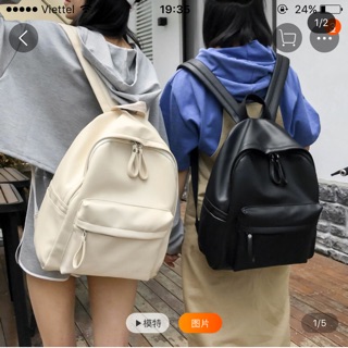 Order - balo da pu trơn ulzzang