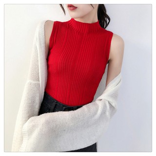 Áo Dệt Kim Cổ Lọ Sát Nách Thời Trang Mùa Hè Cho Nữ