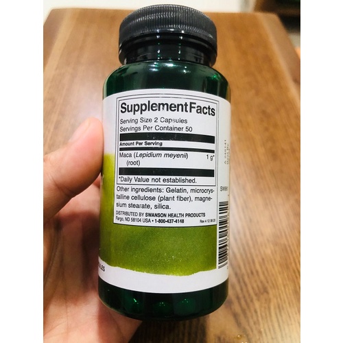 Swanson Full Spectrum Maca 500mg 100 Viên Hỗ trợ sinh lý nam nữ