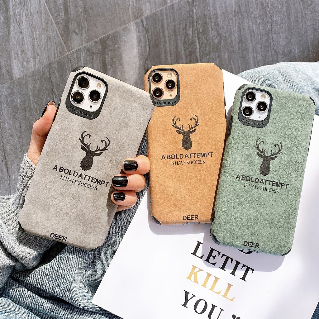 Ốp Lưng Da Lộn Họa Tiết Deer - R128