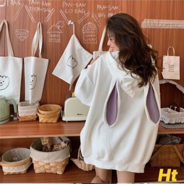 Áo hoodie thỏ trơn tai dài HT12