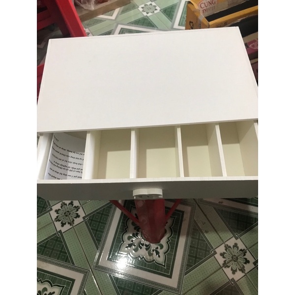 hộp chia tiền thu ngân loại to 35cm 5 ngăn đựng màu trắng