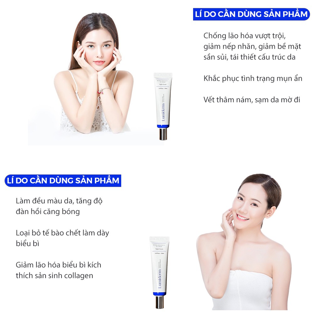 Kem dưỡng phục hồi da hư tổn dịu mát Lumiderm Retinal Intensive-A 0.1 Cream KD08