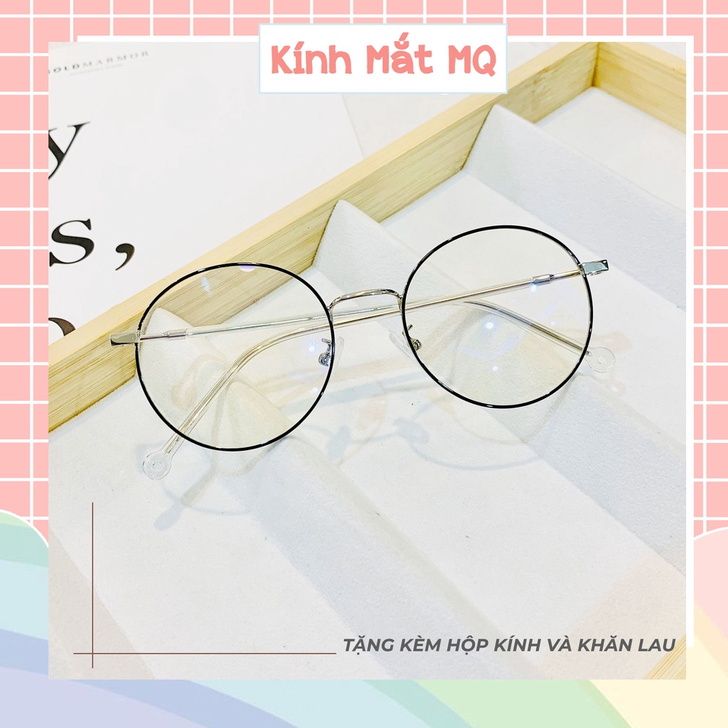 Gọng kính cận nam nữ tròn vintage mảnh nhẹ Nobita 2626 dễ đeo, Kính mắt MQ nhận lắp mắt cận 0-6 độ vào kính