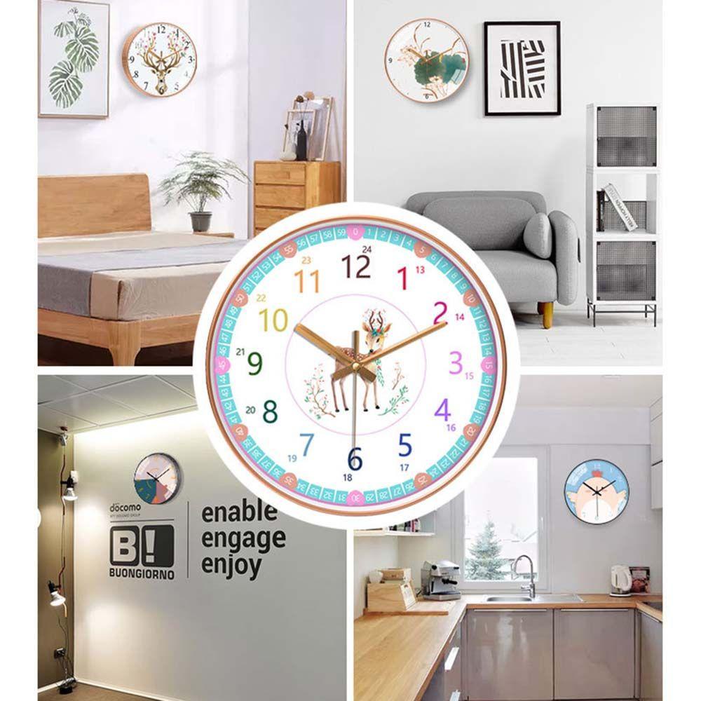 CONOPERY Đồng Hồ Treo Tường Hình Cây Cối Dễ Thương Cho Bé Học Thời Gian