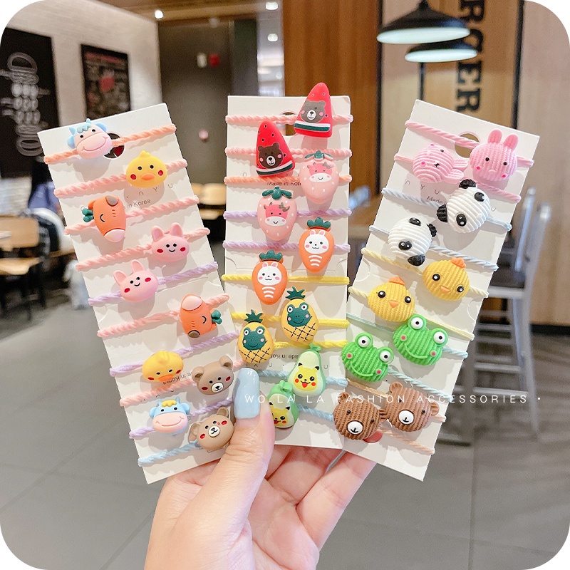 Set 10 mini Dây Buộc Tóc Dễ Thương Cho Bé Gái set kẹp tóc mái kẹp tóc cute kẹp tóc mini kẹp tóc cho bé gái kẹp mini phụ kiện tóc