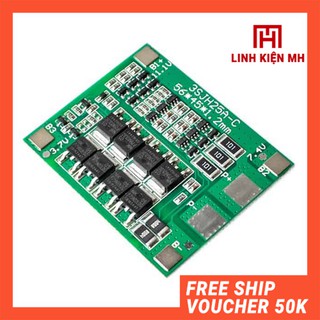 Mạch Sạc Xả Bảo Vệ Pin Lithium Li-Ion 18650 3S 11.1V 25A - Cân Bằng Cell