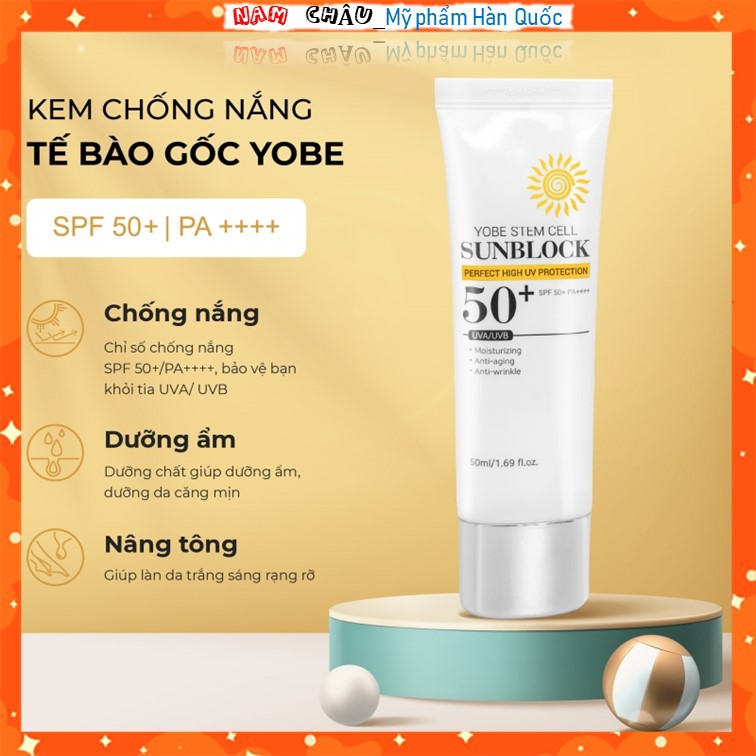 Kem chống nắng tế bào gốc Yobe  50ml NPP Nam Châu
