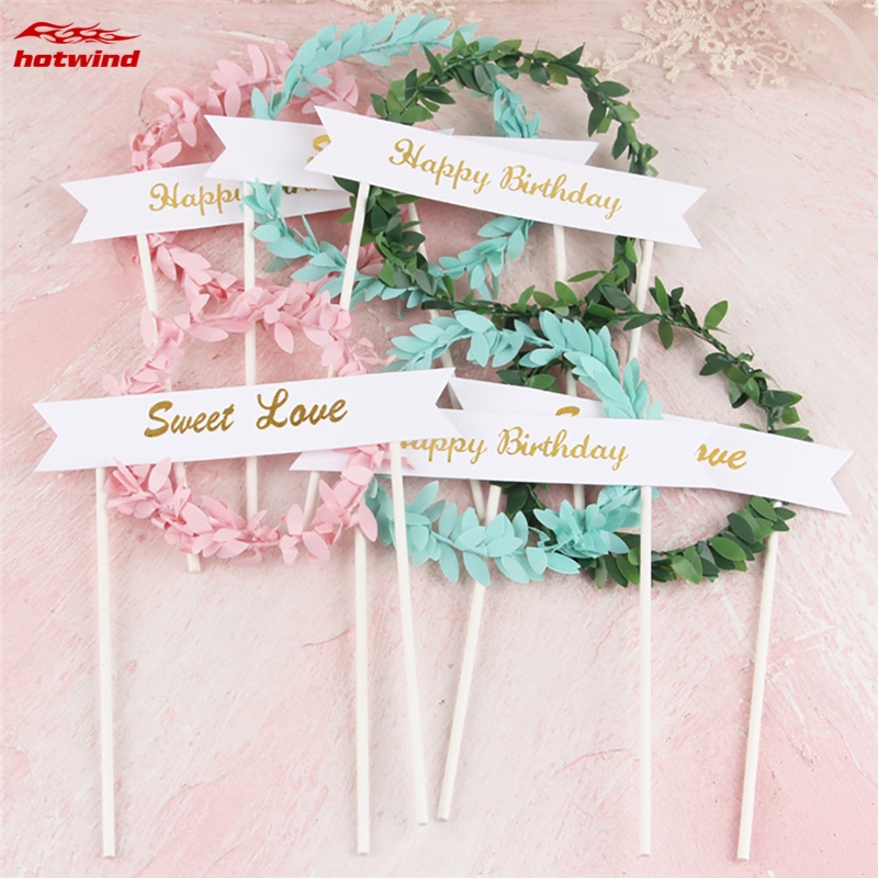 Que Cắm Trang Trí Bánh Chữ Happy Birthday Xinh Xắn