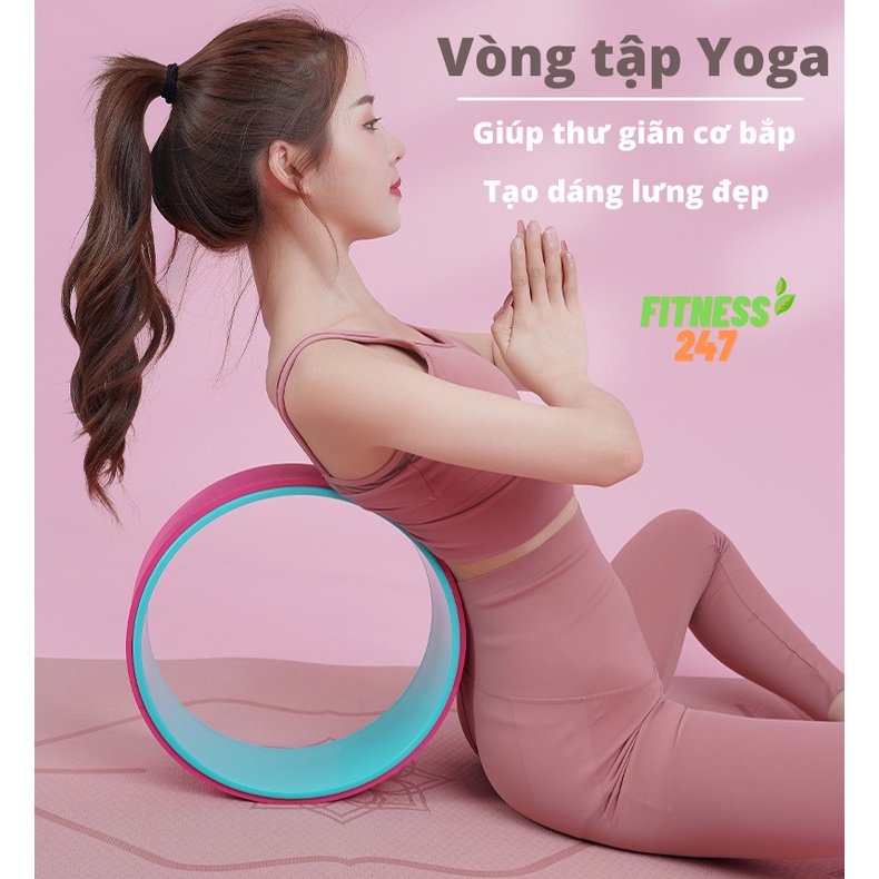 Vòng tập Yoga cao cấp chống trơn trượt 100% khung nhựa ABS 33cm in hoa văn Madala Fitness247