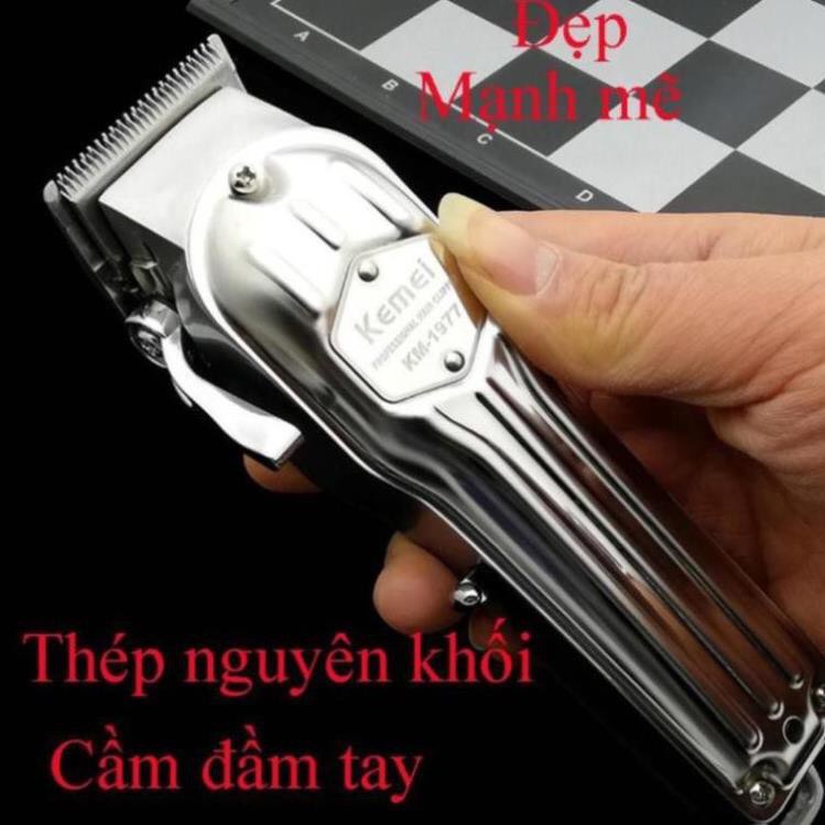 Tăng Đơ Cắt Tóc Chấn Viền Chuyên Nghiệp Kemei 1977 Pin Lithium 2500mAh Dành Cho Salon Tông Đơ Hớt Tóc Cao Cấp