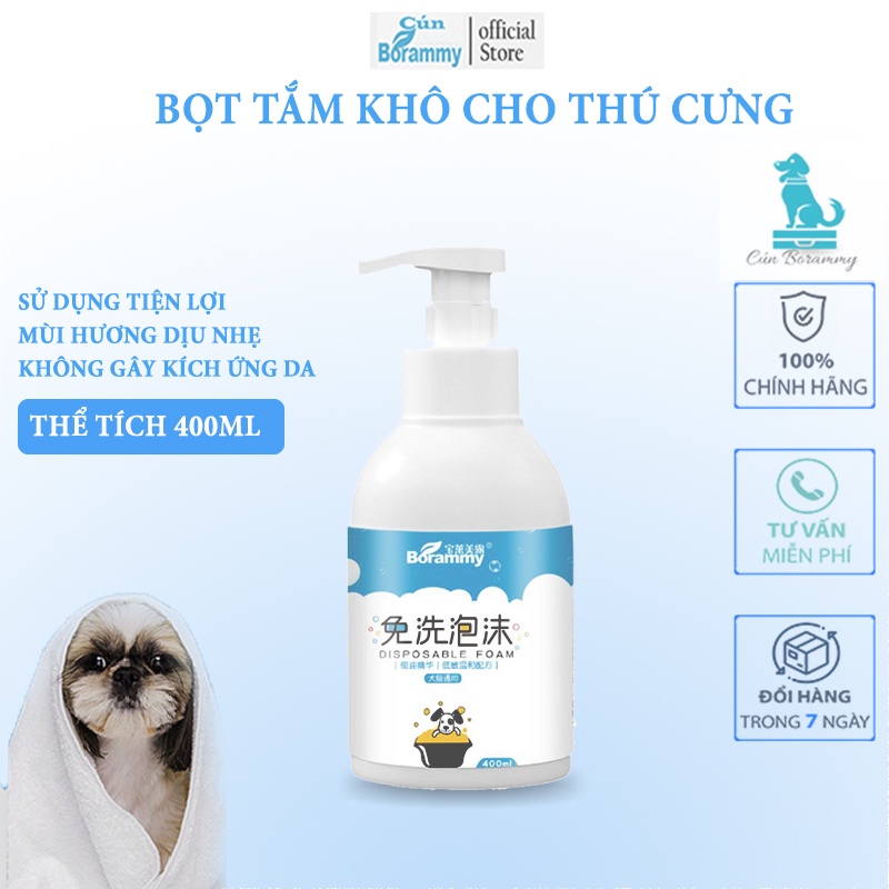 Sữa tắm khô cho chó mèo Borammy