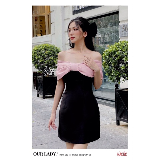 Váy Đầm Dự Tiệc Cưới Phối Nơ Sang Chảnh