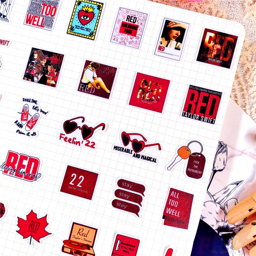 ★★★ Taylor Swift. Sticker Dán Trang Trí Sổ Tay Q-2 Mini Xinh Xắn Đáng Yêu ★★★ Set 48 Miếng Dán Trang Trí Album Thời Trang DIY