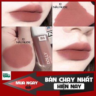 Son Dolly Super Matte Không Chì Son Kem Lì Màu Nâu Nude