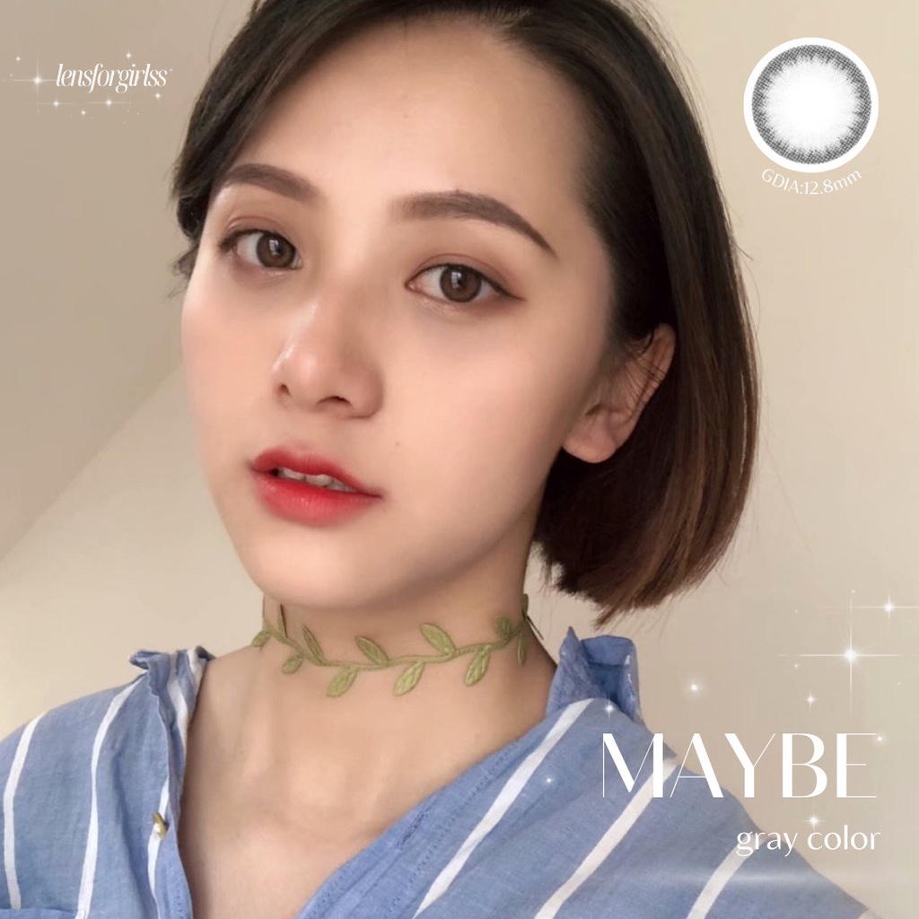 Kính áp tròng xám đen MAYBE GRAY chính hãng Olens | HSD 3-6 tháng | Lens cận