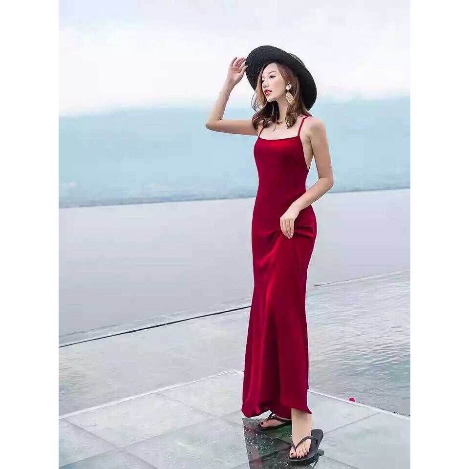 Đầm Maxi Cổ Yếm 2 Dây