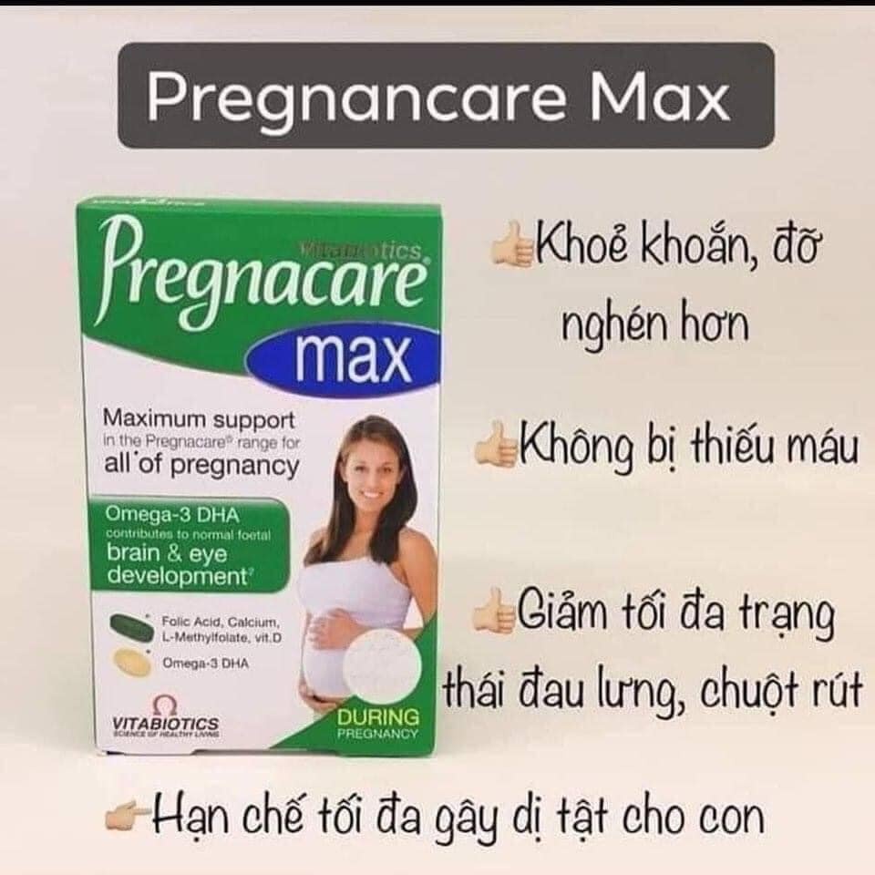 [Mẫu Mới] Vitamin bổ sung cho phụ nữ mang thai Pregnacare Max Anh