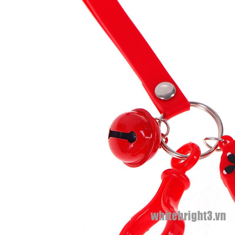 Móc Khóa Điều Khiển Chơi Game Bằng Pvc Màu Trắng Họa Tiết Hoạt Hình