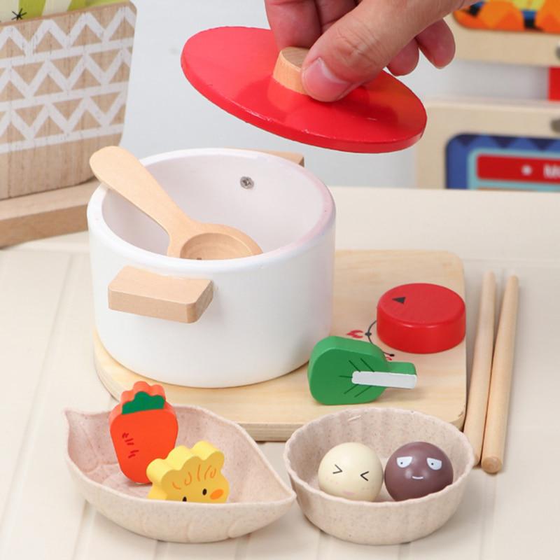 Bộ đồ chơi nấu ăn bằng gỗ dành cho trẻ em