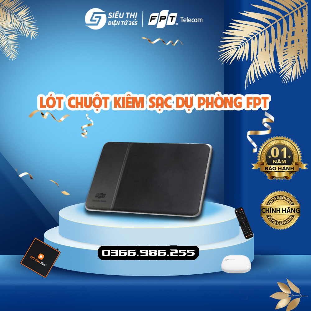 Lót Chuột Tích Hợp Sạc Không Dây PRO Cho Điện Thoại - Chất Liệu Bền Đẹp - Chính Hãng FPT TELECOM
