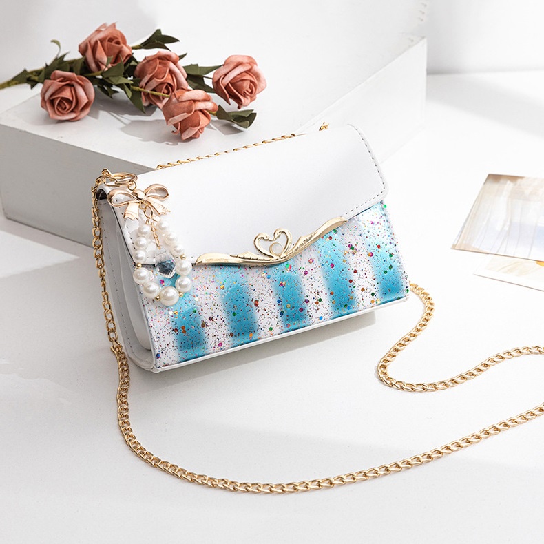 Túi Đeo Chéo Nữ Da Mềm Dễ Thương Khóa Cú Đôi T34 T32 Màu Trắng