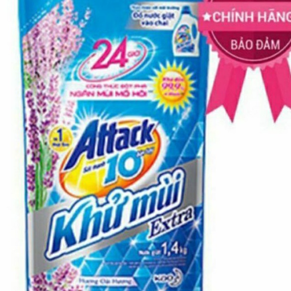 Nước giặt khử mùi Attack 1.4kg Hương hoa anh đào/ Lavender - 1.4 kg chỉ 59k