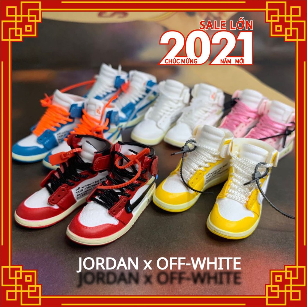 Móc khóa giày mini Jordan x Off-White tặng kèm hộp đựng