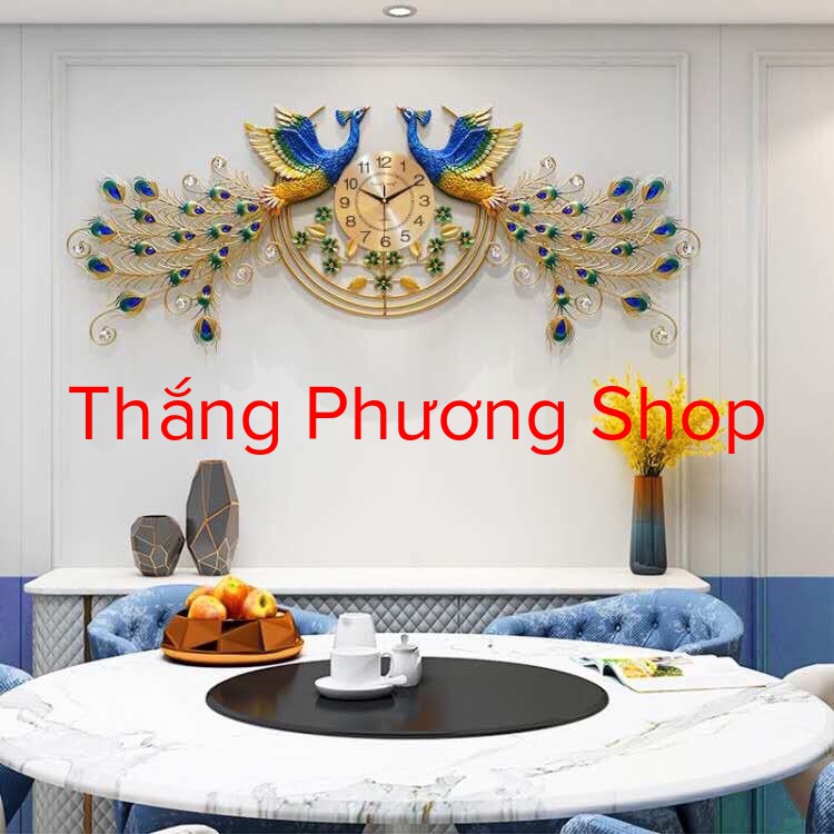 Đồng Hồ Trang Trí Chim Công Uyên Ương TP-078 ( Tặng Máy Đồng Hồ Thay Thế)