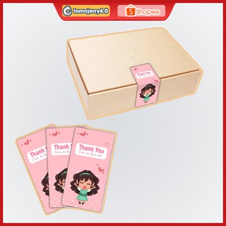 Xấp 95-100 sticker cám ơn dán hộp đóng gói, mẫu mã sáng tạo độc đáo, nhãn dán thankyou card