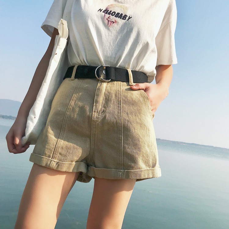 Sẵn Quấn short kem belt