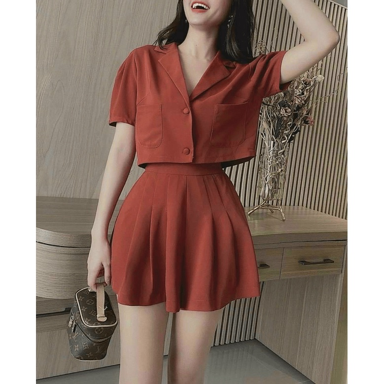 [FREE SHIP] SÉT VEST CHÂN VÁY NGẮN TRẺ TRUNG NĂNG ĐỘNG SIÊU HOT