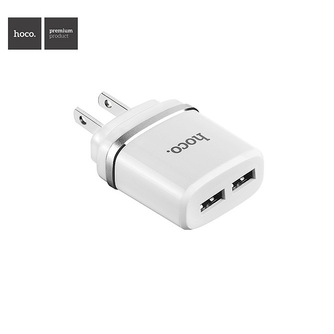 Củ Sạc Điện Thoại 2 Cổng USB HOCO C12A - Chính Hãng