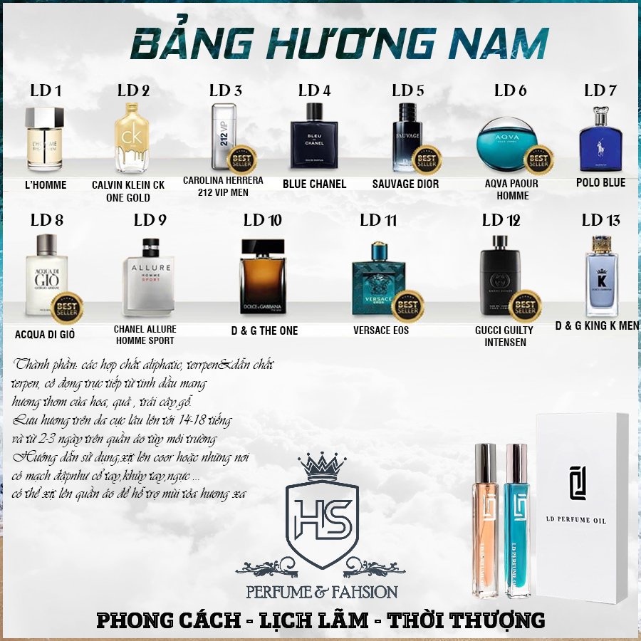- Tinh Dầu thơm LD Perfume OIL Lưu Hương Bền Bỉ