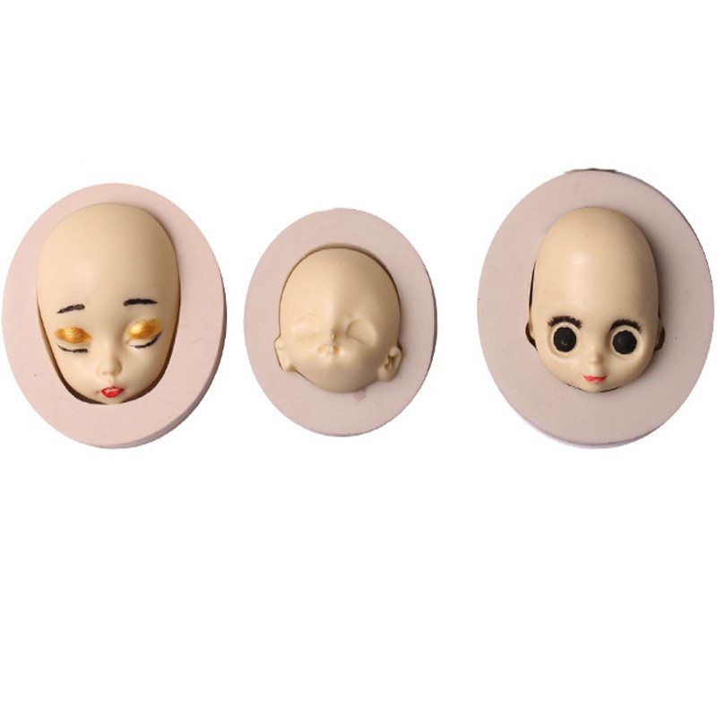 1 Đất Sét Polymer Silicone Hình Mặt Em Bé / Sô Cô La /