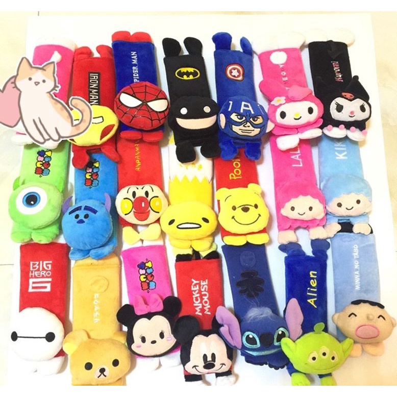 Cặp Đệm Bọc Dây Đai An Toàn Siêu Mềm Hình Hello Kitty Gắn Dây Đai An Toàn Cho Xe Hơi