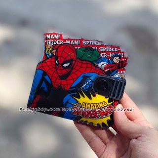 Bóp ví tiền ngang 2 mặt hình người nhện Spiderman màu đen cho bé trai (Thái Lan) - 120NSPNG0033 - (9.5x1x9cm)