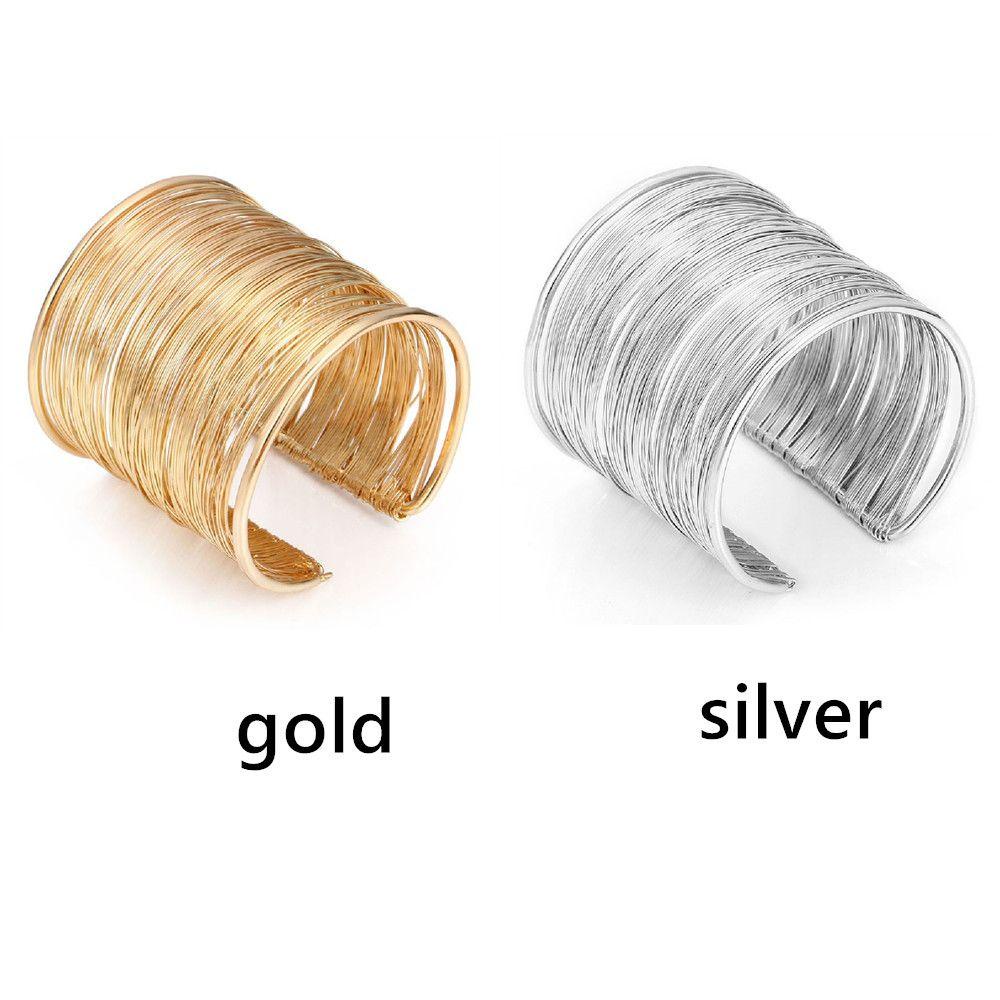 JONYE Vòng Đeo Tay Kim Loại Bản Rộng Thiết Kế Hở Cá Tính