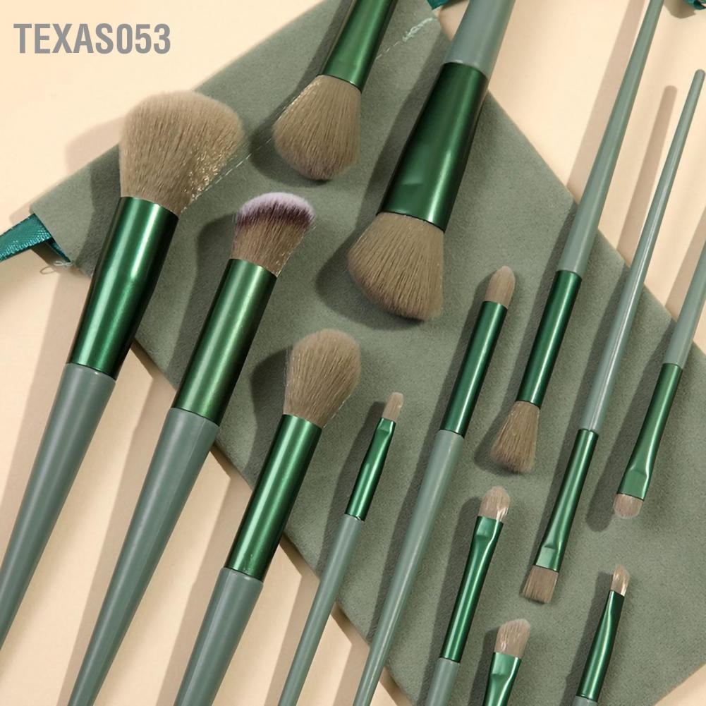 Hàng HOT Bộ 13 Cọ Trang Điểm Cầm Tay Mềm Mại Kèm Túi Vải Xinh【Texas053】